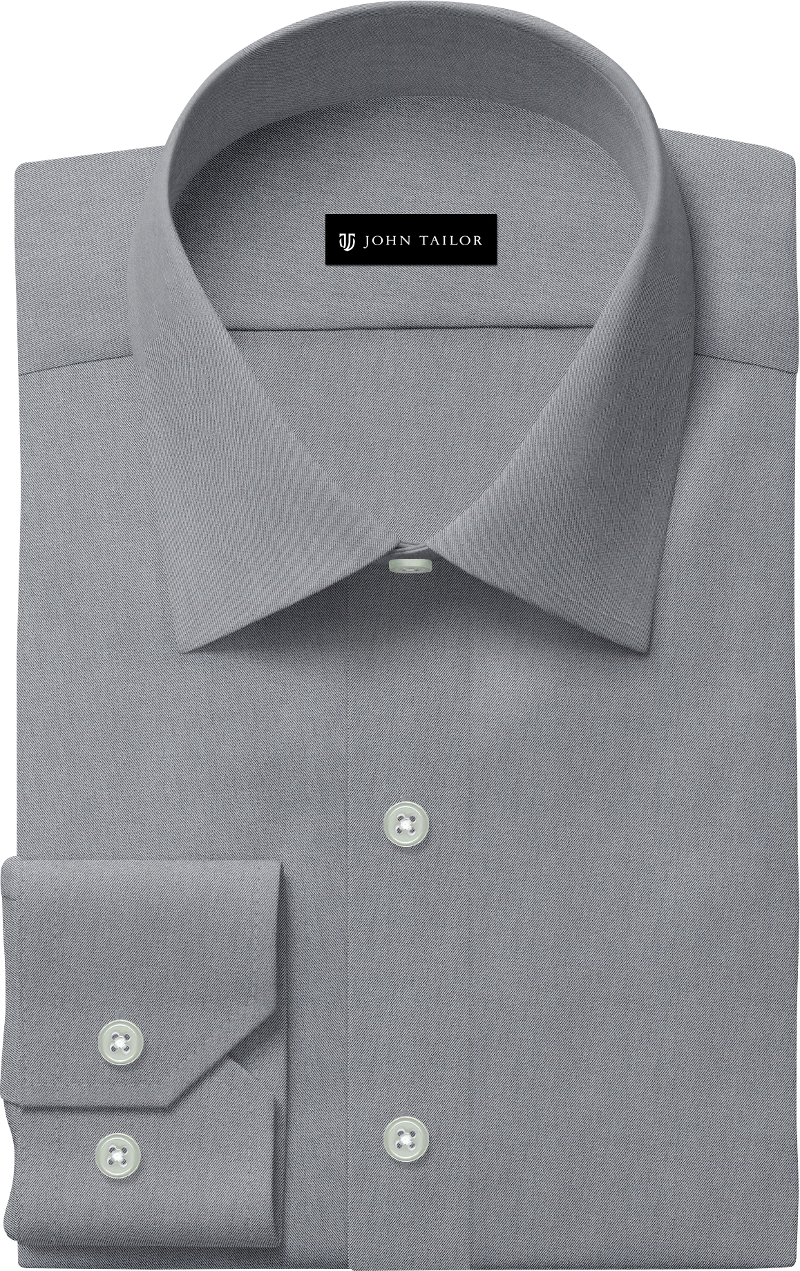 Grey Solid Twill Luxury-Shirt
