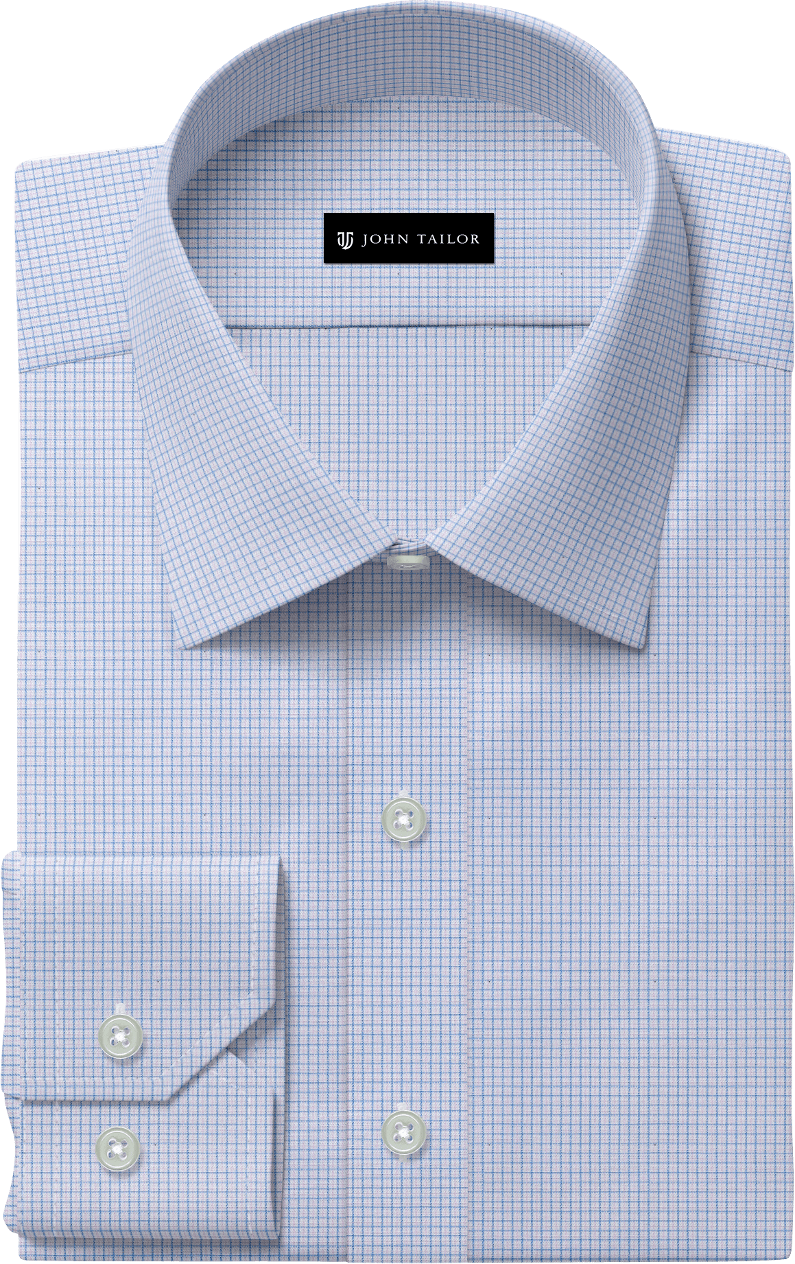 White Pink, Blue Check Twill -Shirt