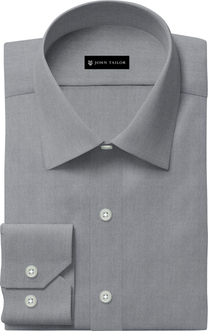 Grey  Solid Twill  Luxury-Shirt